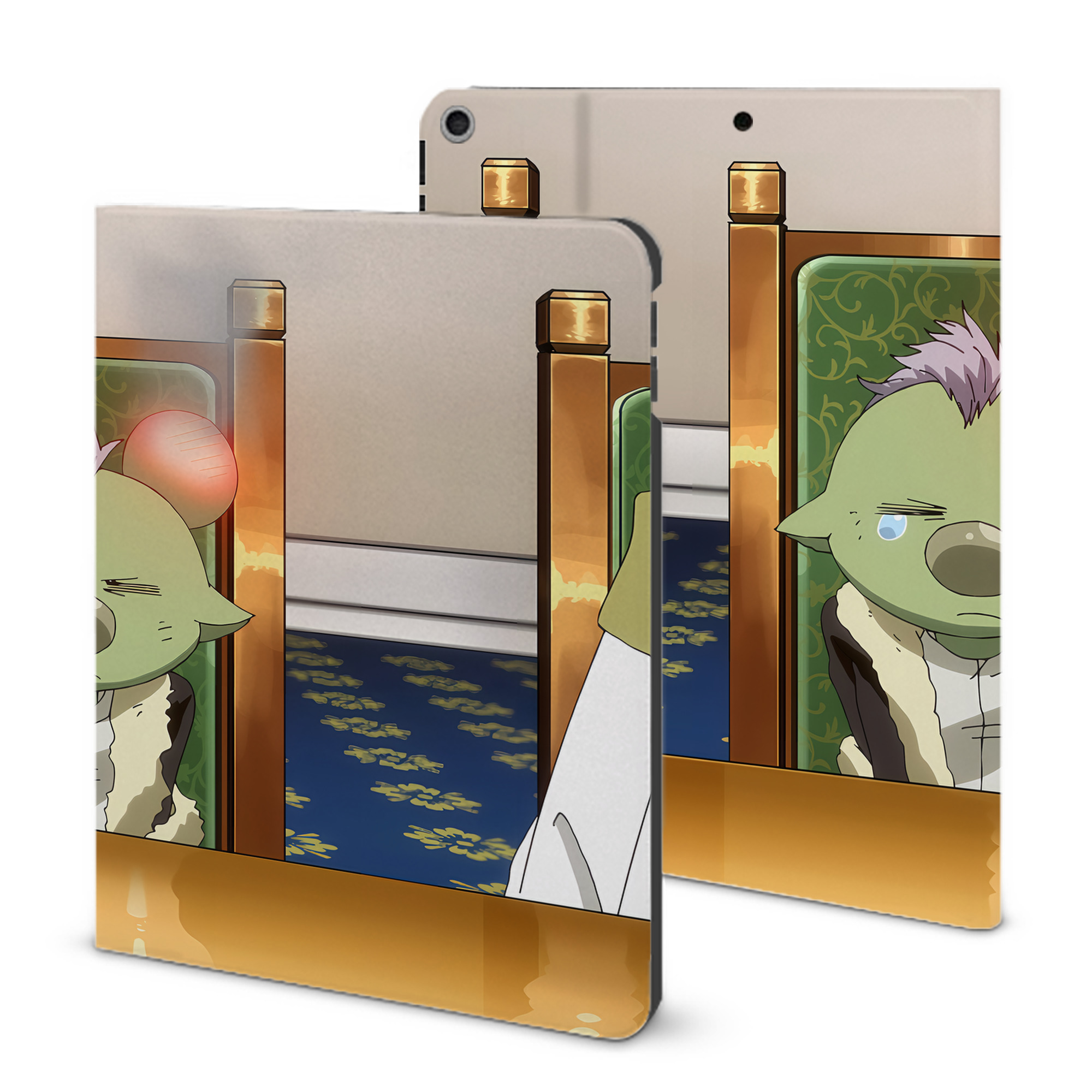 （画像用） 転スラ Regarding Reincarnated to Slime IPad ケース ブック型 PUレザー TPU 耐衝撃 軽量 薄型 ペン収納なし 全面保護 IPad 各モデル対応